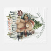 ヴィンテージすべて包まれたアップホリデイ フリースブランケット (正面(横))