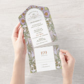 ヴィンテージすべて1つの結婚式招待状別ミュシャ オールインワン招待状 (貼ってはがせる)