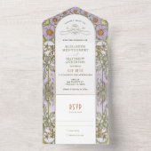 ヴィンテージすべて1つの結婚式招待状別ミュシャ オールインワン招待状 (内側)