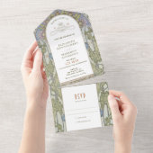 ヴィンテージすべて1つの結婚式招待状別ミュシャ オールインワン招待状 (貼ってはがせる)