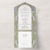 ヴィンテージすべて1つの結婚式招待状別ミュシャ オールインワン招待状 (内側)