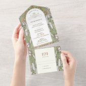 ヴィンテージすべて1つの結婚式招待状別ミュシャ オールインワン招待状 (貼ってはがせる)