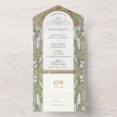 ヴィンテージすべて1つの結婚式招待状別ミュシャ オールインワン招待状 (内側)