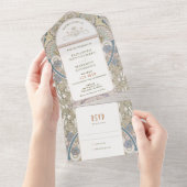 ヴィンテージすべて1つの結婚式招待状別ミュシャ オールインワン招待状 (貼ってはがせる)