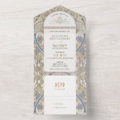 ヴィンテージすべて1つの結婚式招待状別ミュシャ オールインワン招待状 (内側)