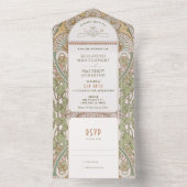 ヴィンテージすべて1つの結婚式招待状別ミュシャ オールインワン招待状 (内側)