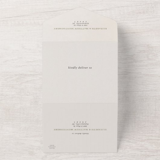 ヴィンテージすべて1つの結婚式招待状別ミュシャ オールインワン招待状 (外側)