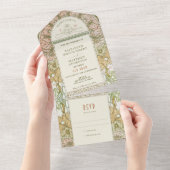 ヴィンテージすべて1つの結婚式招待状別ミュシャ オールインワン招待状 (貼ってはがせる)