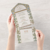 ヴィンテージすべて1つの結婚式招待状別ミュシャ オールインワン招待状 (貼ってはがせる)