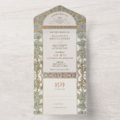 ヴィンテージすべて1つの結婚式招待状別ミュシャ オールインワン招待状 (内側)