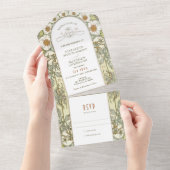 ヴィンテージすべて1つの結婚式招待状別ミュシャ オールインワン招待状 (貼ってはがせる)