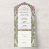 ヴィンテージすべて1つの結婚式招待状別ミュシャ オールインワン招待状 (内側)