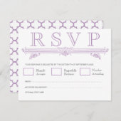 ヴィンテージすみれ色のモロッコのエレガントな結婚RSVPのカード 出欠カード (正面/裏面)