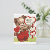 ヴィンテージずる賢い犬のバレンタイン シーズンポストカード (スタンド正面)