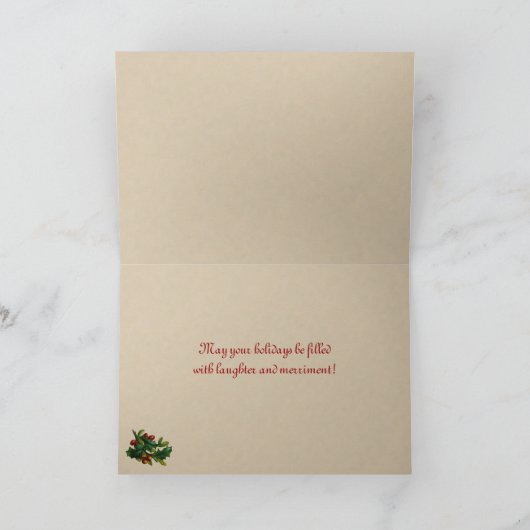 ヴィンテージそりおもしろいクリスマスカード シーズンカード (内部)