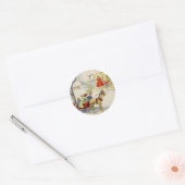 ヴィンテージそり乗りクリスマス_sticker ラウンドシール (封筒)