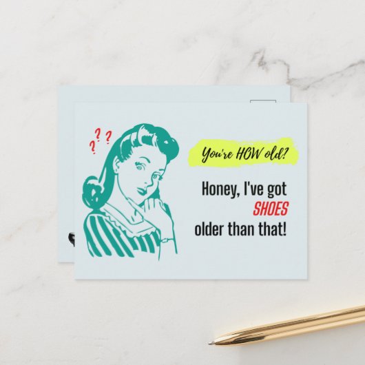 ヴィンテージそれ得より古い靴だ！バースデー ポストカード (正面/裏面インサイチュ)