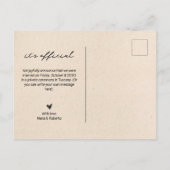 ヴィンテージたった今結婚しました写真 案内ポストカード (裏面)