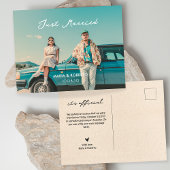 ヴィンテージたった今結婚しました写真 案内ポストカード