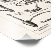 ヴィンテージたばこパイプとオールドフーカイラストレーション フォトプリント            (角)