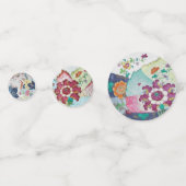 ヴィンテージたばこ葉の青い白いピンクの緑 コンフェッティ (裏面)