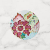 ヴィンテージたばこ葉の青い白いピンクの緑 コンフェッティ (スモール正面)