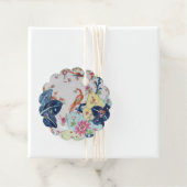 ヴィンテージたばこ葉ブルー&ホワイトw/ピンクギフトラベル フェイバータグ (インサイチュ)