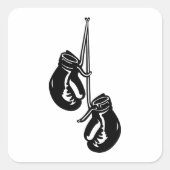 ヴィンテージつるのボクシング手袋レトロ戦闘機 スクエアシール (正面)