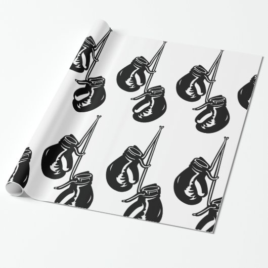 ヴィンテージつるのボクシング手袋レトロ戦闘機 ラッピングペーパー (アンロールド)