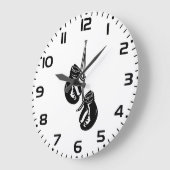 ヴィンテージつるのボクシング手袋レトロ戦闘機 ラージ壁時計 (傾斜)