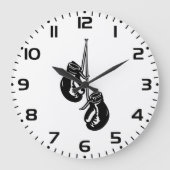 ヴィンテージつるのボクシング手袋レトロ戦闘機 ラージ壁時計 (正面)