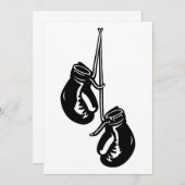 ヴィンテージつるのボクシング手袋レトロ戦闘機 招待状 (正面/裏面)