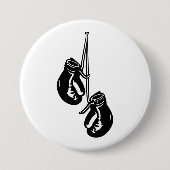 ヴィンテージつるのボクシング手袋レトロ戦闘機 缶バッジ (正面)