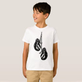 ヴィンテージつるのボクシング手袋レトロ戦闘機 Tシャツ (正面フル)