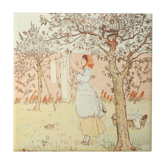 ヴィンテージつるの洗濯室デコ タイル (正面)