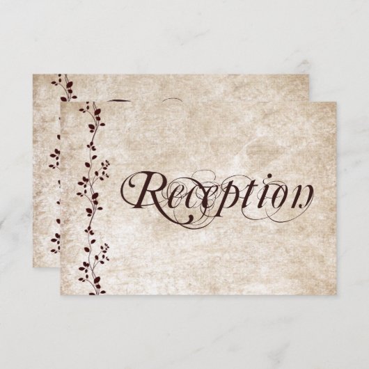ヴィンテージつる植物エレガントウェディング披露宴カード 招待状 (正面/裏面)