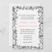 ヴィンテージつる植物深いハニーサックル結婚式招待状 招待状 (正面)