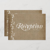 ヴィンテージつる植物素朴ウェディングレセプションカード エンクロージャーカード (正面/裏面)