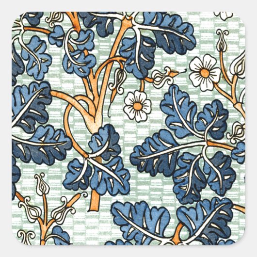 ヴィンテージつる植物 スクエアシール (正面)