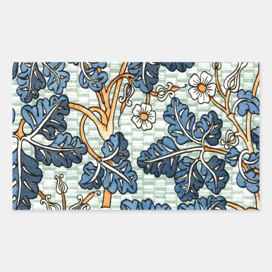 ヴィンテージつる植物 長方形シール (正面)