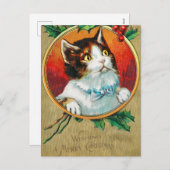 ヴィンテージでクリスマスに楽しみたい猫|過去記事 シーズンポストカード (正面/裏面)