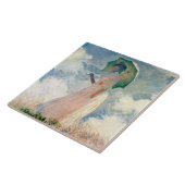 ヴィンテージでモネにパラソルを向離れけた人 タイル (側面)