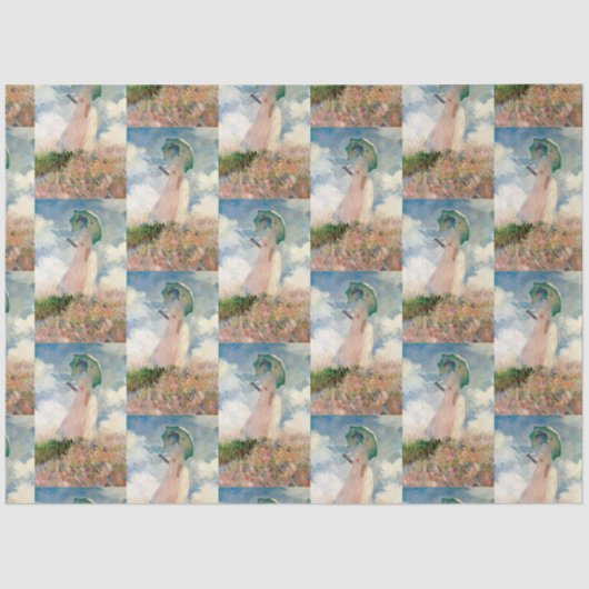 ヴィンテージでモネにパラソルを向離れけた人 薄葉紙 (正面)