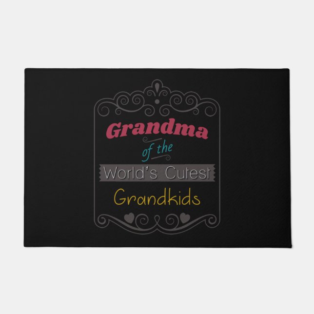 ヴィンテージで世界一かわいい孫のおばあちゃん ドアマット (正面)