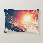 ヴィンテージで作られた熱帯沿岸のココナッツの木 アクセントクッション (裏面)