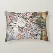 ヴィンテージで変化するカーネーションの花と灰色の空 アクセントクッション (正面)