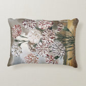 ヴィンテージで変化するカーネーションの花と灰色の空 アクセントクッション (裏面)