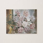 ヴィンテージで変化するカーネーションの花と灰色の空 ジグソーパズル (横)