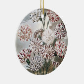 ヴィンテージで変化するカーネーションの花と灰色の空 セラミックオーナメント (右)