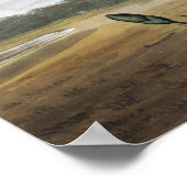 ヴィンテージで変化するカーネーションの花と灰色の空 ポスター (角)